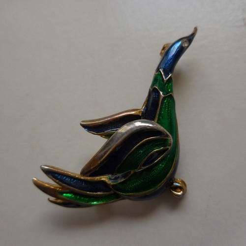 Spilla uccello canard placcato - canard,