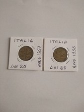 Italia:N° 2 monete da Lire 20