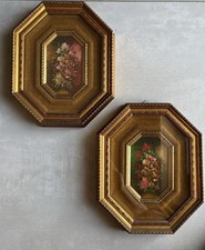 Coppia di Quadri Vintage Fiori