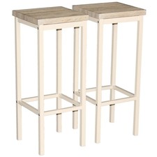 Set 2 SGABELLI Bar Alti 78 cm colore Beige Design Moderno Mod. RIMINI RICCIONE