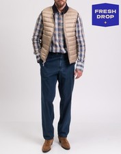 RRP€390 EMPORIO ARMANI Gilet piumino cashmere e lana flanella IT52 US42 XL blu