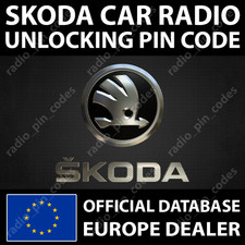 CODICE PIN RADIO SKODA PER CITIGO FABIA OCTAVIA RAPID ROOMSTER SUPERB YETI RNS RCD