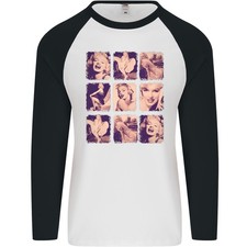 Marilyn Collage Celebrity Fashion Uomo T-Shirt L/S Baseball