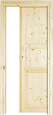 Porta Scorrevole a Scomparsa Interno Muro, Abete Grezzo Levigato, 210 X 70