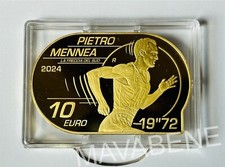 ITALIA 2024 MENNEA EUROPEI ATLETICA ROMA MONETA 10 EURO ARGENTO DORATO PROOF