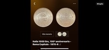 Splendida Moneta 1000 lire 100 anniversario Roma Capitale 1970 Concordia Ag.14.6