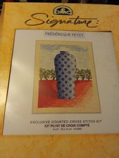 DMC SIGNATURE VASO FREDERIQUE PETIT N.1 RICAMO PUNTO CROCE CANOVACCIO AGO FILATO