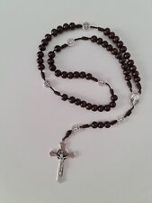 Rosario in legno con benedettini medaglia miracolosa crocifisso di S. Benedetto