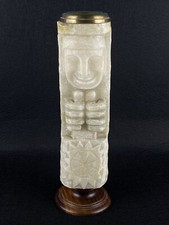 Statua In Marmo Alabastro Scultura Totem Figura Precolombiana Epoca XX Sec.