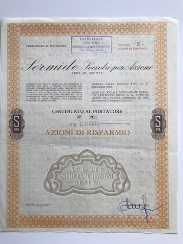 Certificati azionari sermide - sermide,