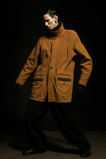 Armani parka uomo pelle di capra cammello taglia L/XL vintage anni 90 giacca invernale