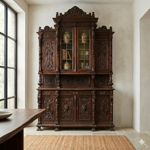 Credenza antica doppio corpo - a,