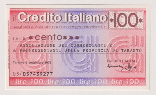 Miniassegni credito italiano - credito,