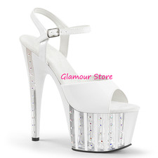 Sexy white rhinestone sandals - white,