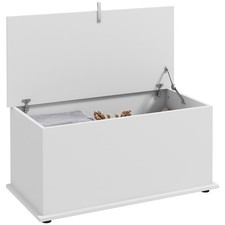 HOMCOM Panca Contenitore in Legno Moderna e Multiuso 80x40x40cm Bianco