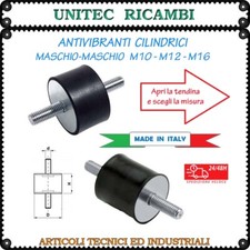 Antivibranti cilindrici in gomma filettatura maschio / maschio M10 M12 M16