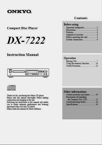 Onkyo 7222 lettore - dx-7222,