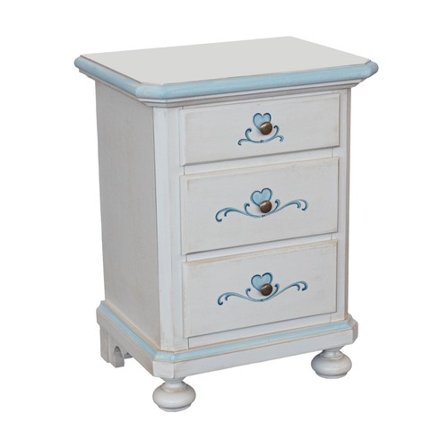 Comodino legno bianco - comodino,