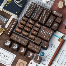 🌙 Set Timbri in Legno Moon