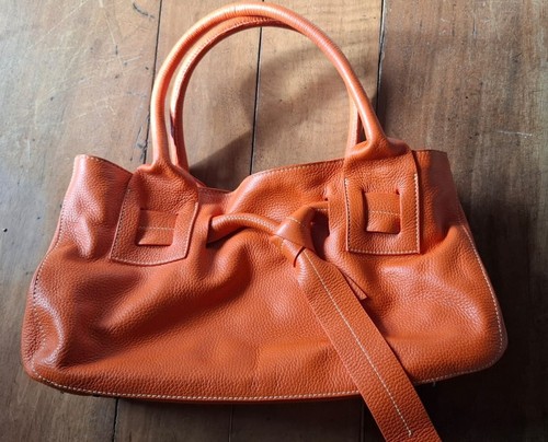 Borsa pelle arancione - in,