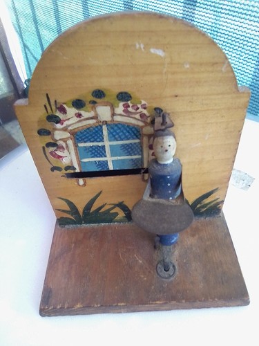 Salvadanaio antico legno - salvadanaio,