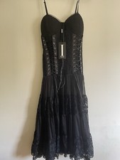 Abito corsetto nero Izabel London. Abito gotico, festa, nuovo con etichette 