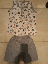 lotto 702b pigiama estivo bimba bambina grigio 8 anni