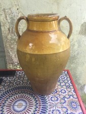 ANTICA ANFORA CONFIT TERRACOTTA SMALTATA COCCIO BROCCA CARAFFA 