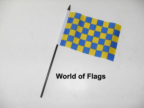 Blue and yellow check - yellow, flag