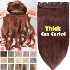 Dark Auburn Spessa Pezzo Unico Clip in Remy Extension Capelli Umani 12"-24" Testa Piena