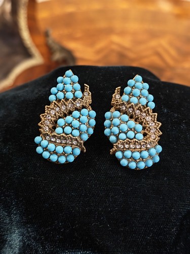 Orecchini vintage con - con, turchese