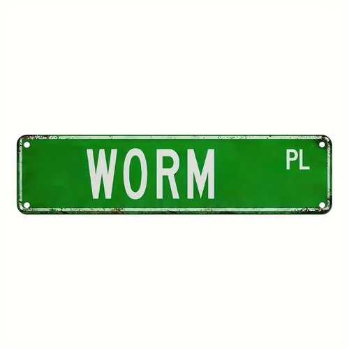 Vintage worm metal sign - vintage,
