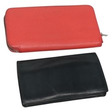 HERMES Wallet Leather 2 Set