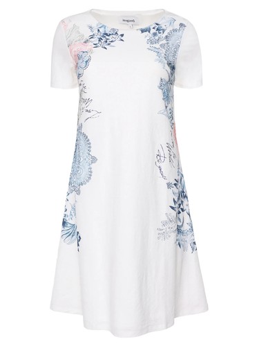 Abito desigual bianco floreale - bianco,