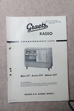GRAETZ Radio Musica 617 Grazioso 4617 Moderato 6617 Manuale 58 Tecnica Schema
