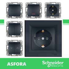 SCHNEIDER ASFORA ANTRACITE prese elettriche interruttore pulsante Cat TV nero