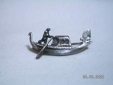 Vintage/Antico 800 Argento Gondola Barca & Figure Spilla