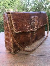 Borsa a mano antica. Coccodrillo posteriore corno Art Deco. Anni '20