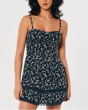 Hollister Double-Tier Corset Mini Dress Size M Floral Print