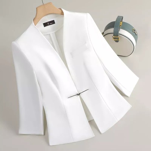 Blazer corto bianco elegante - corto,