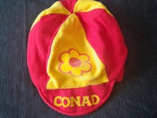 CAPPELLO CAP VINTAGE '80 CYCLING CICLISMO GIALLOROSSO CONAD. RARO!