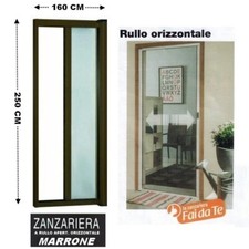 Zanzariera a rullo in alluminio avvolgimento orizzontale 150x250cm Marrone Expo'