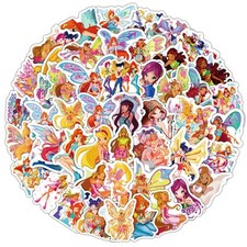 Winx adesivi 60 pezzi per bottiglie d'acqua Skateboard per computer (p2a)