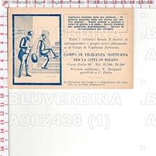 A2438 PUBBLICITA 1920 MILANO C.SO ITALIA CORPO VIGILANZA NOTTURNA ILL.BISCARETTI