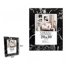 CORNICE PORTA FOTO QUADRI TELE POSTER 20 X 30CM MODELLO EFFETTO MARMO NERO 71672