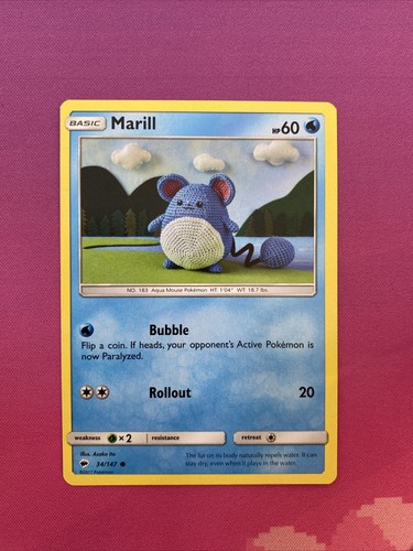 Pokemon card marill burning - marill,