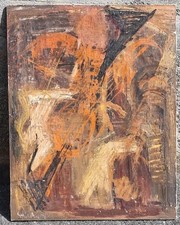 Paolo Schiavocampo (Palermo 1924-Milano 2022) "Rottami 1958"olio tela cm 90 x70 