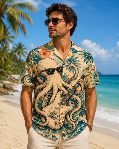 Camicia hawaiana chitarra