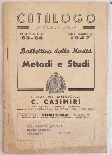 Catalogo musica sacra - catalogo,