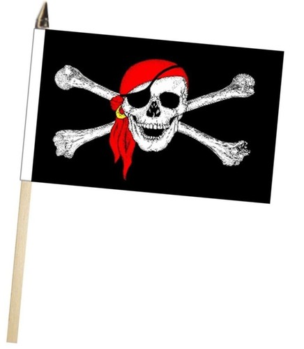 Pirate red bandana large hand - red,